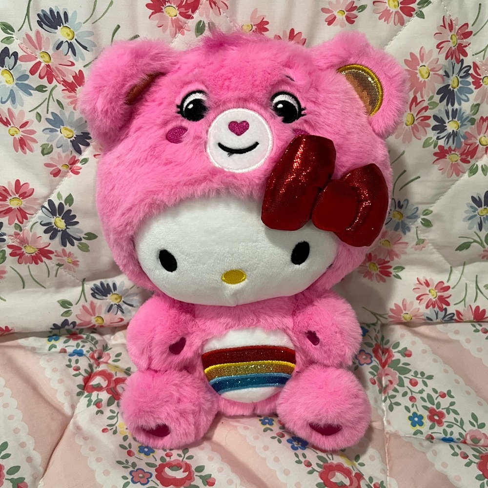 Hello Kitty x Care Bears Plush “Cheer Bear” - Picture 1 of 4